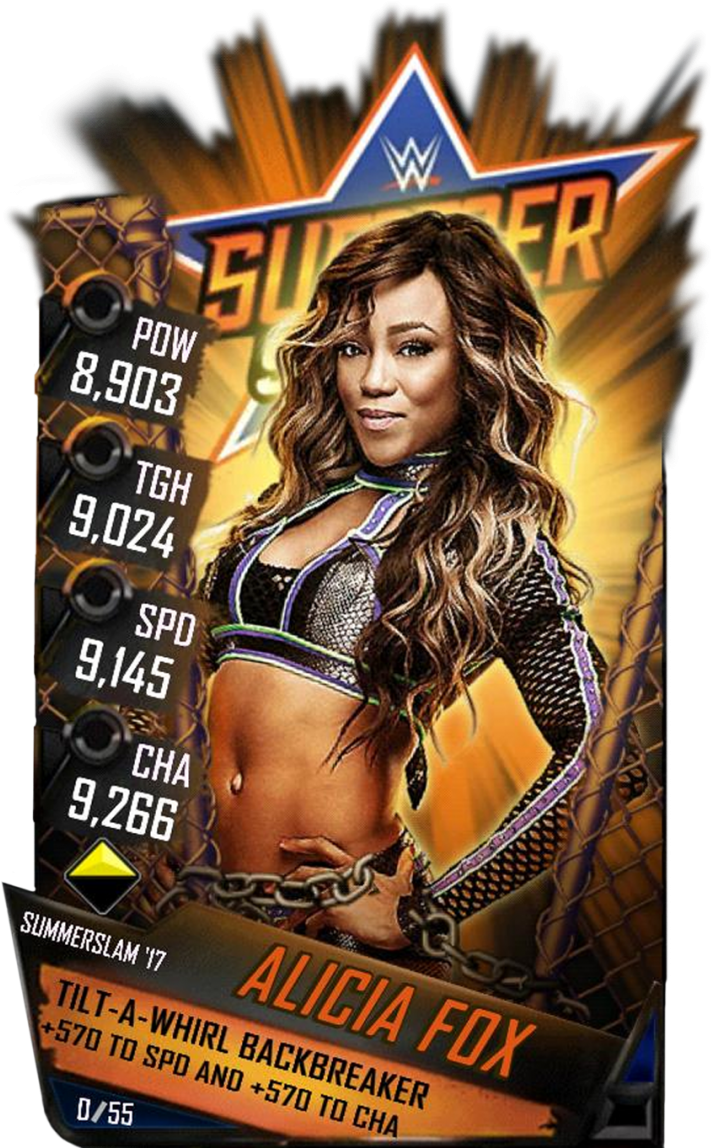 Alicia Fox Wwe Supercard Season 2 Debut Wwe Alexa Bliss - Wwe Supercard Summerslam 17 Cards Clipart (733x1158), Png Download