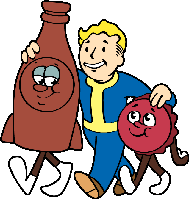 Fallout Clipart Nuke - Fallout Bottle And Cappy - Png Download (770x692), Png Download