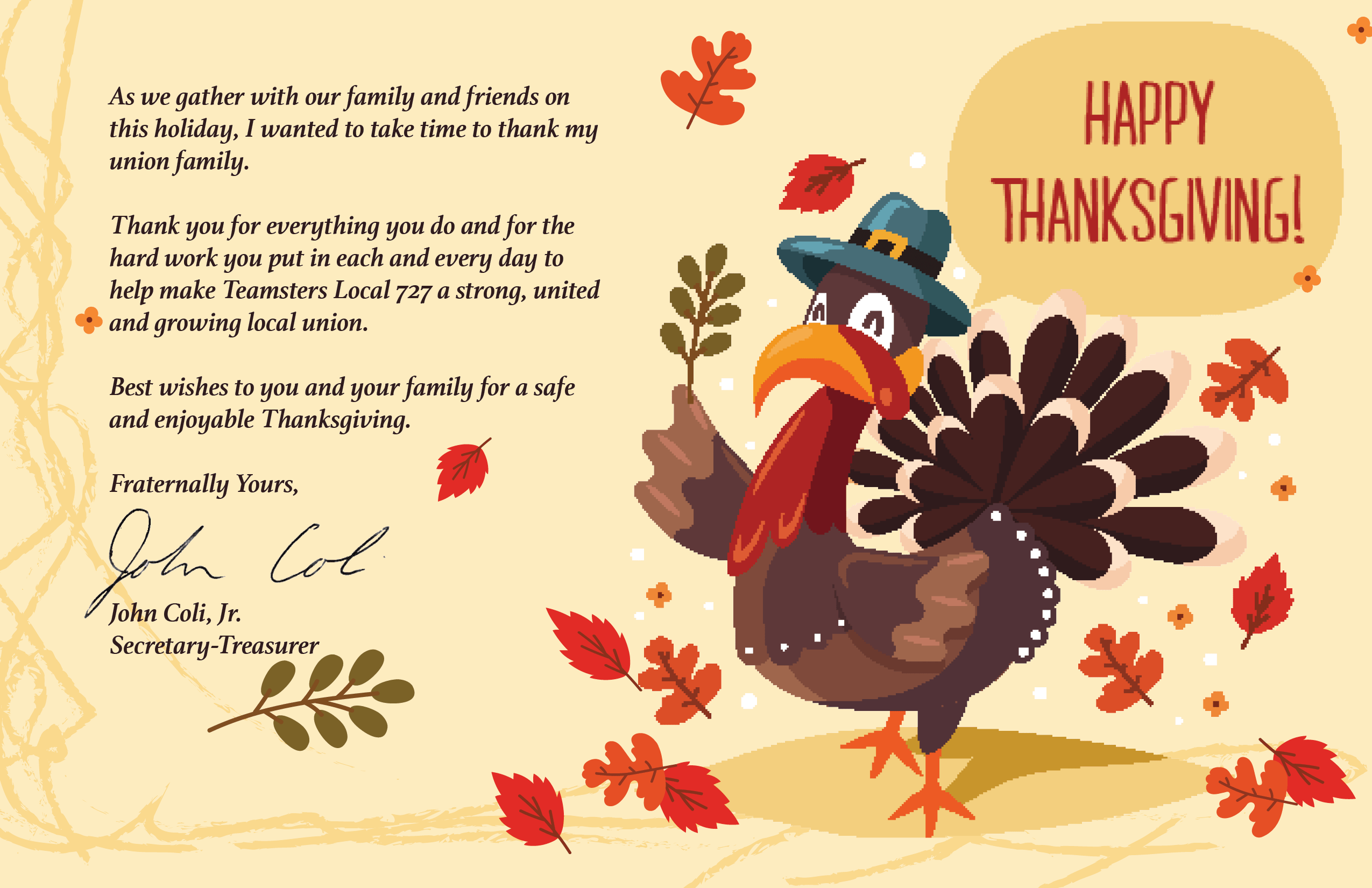Happy Thanksgiving - Happy Thanksgiving Work Family Clipart (2550x1650), Png Download