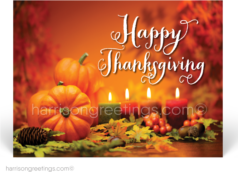 Traditional Happy Thanksgiving Postcards Clipart (811x586), Png Download