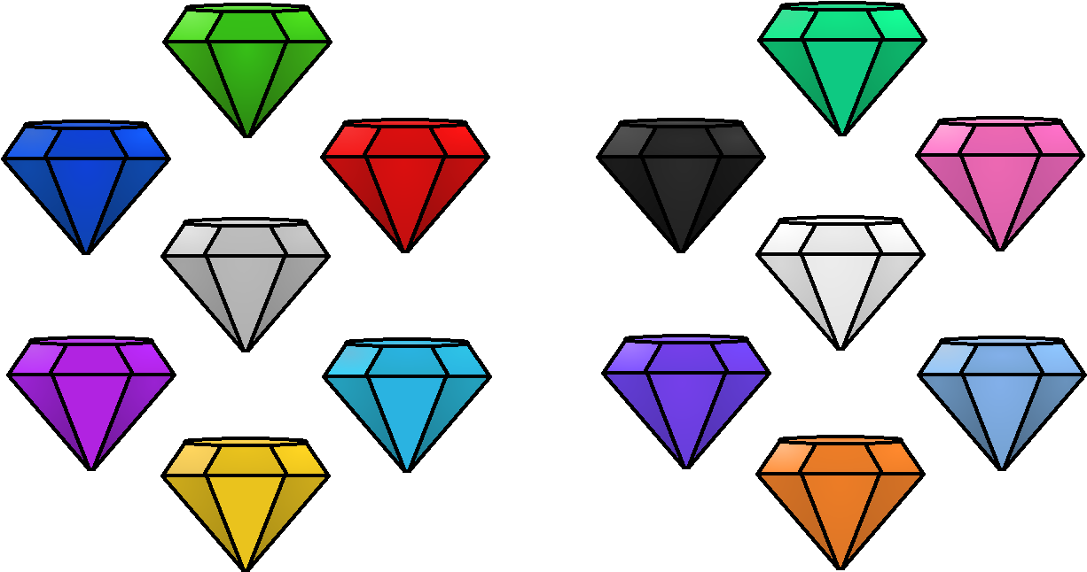 Emerald Clipart Chaos - All Colors Chaos Emeralds - Png Download (1226x646), Png Download