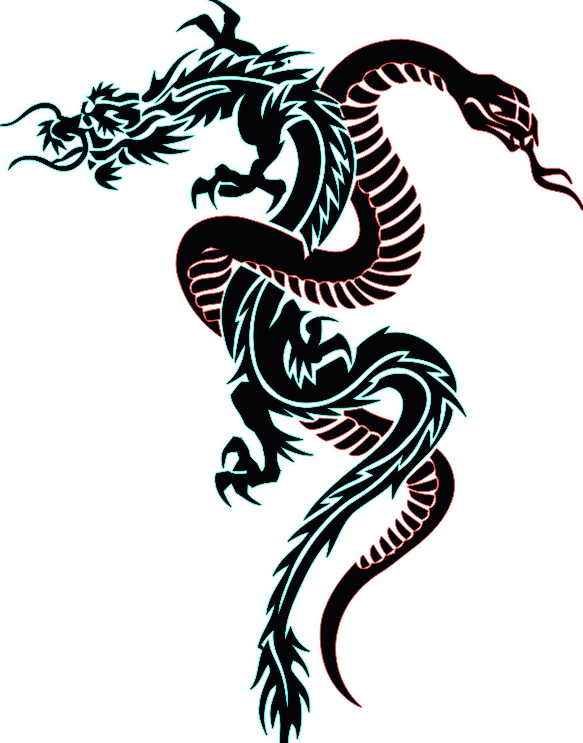 Tattoo Png Image Transparent Background - Dragon And Snake Tattoo Designs Clipart (1884x2400), Png Download