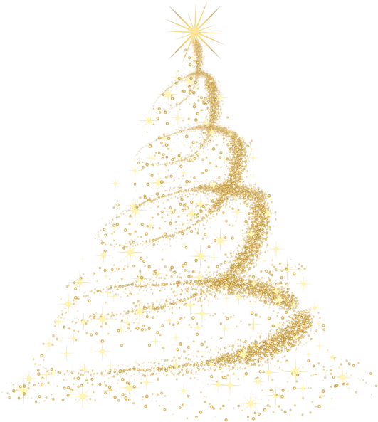 Transparent Png Gold Christmas Tree Clipart (536x600), Png Download