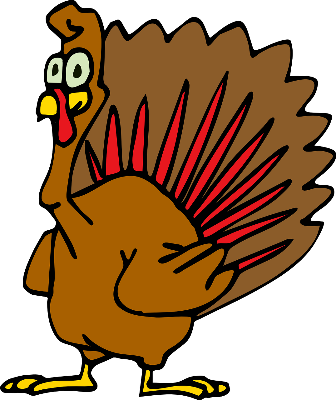 Happy Thanksgiving - รูป การ์ตูน ไก่ งวง Clipart (1076x1280), Png Download