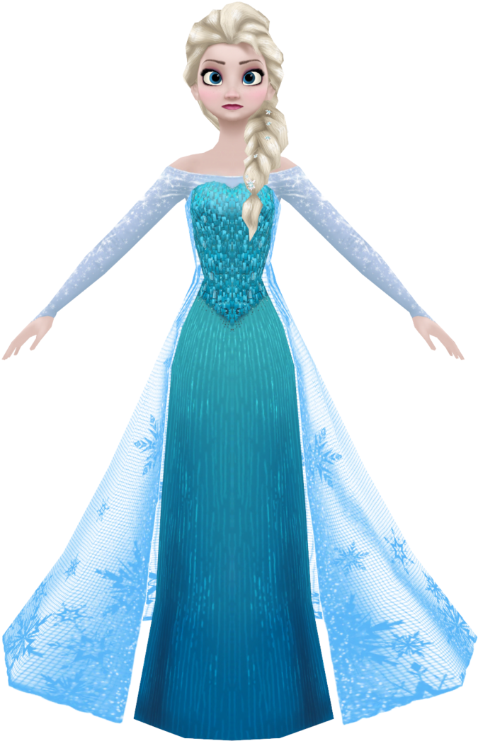 730 X 1095 1 - Elsa Dress Front View Clipart (730x1095), Png Download