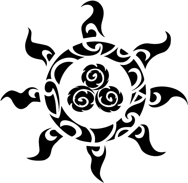 627 X 620 10 - Polynesian Sun Tattoo Clipart (627x620), Png Download