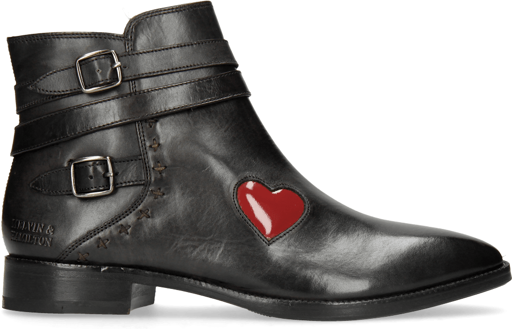 Ankle Boots Candy 5 Black Heart Patent Red - Motorcycle Boot Clipart (1024x1024), Png Download