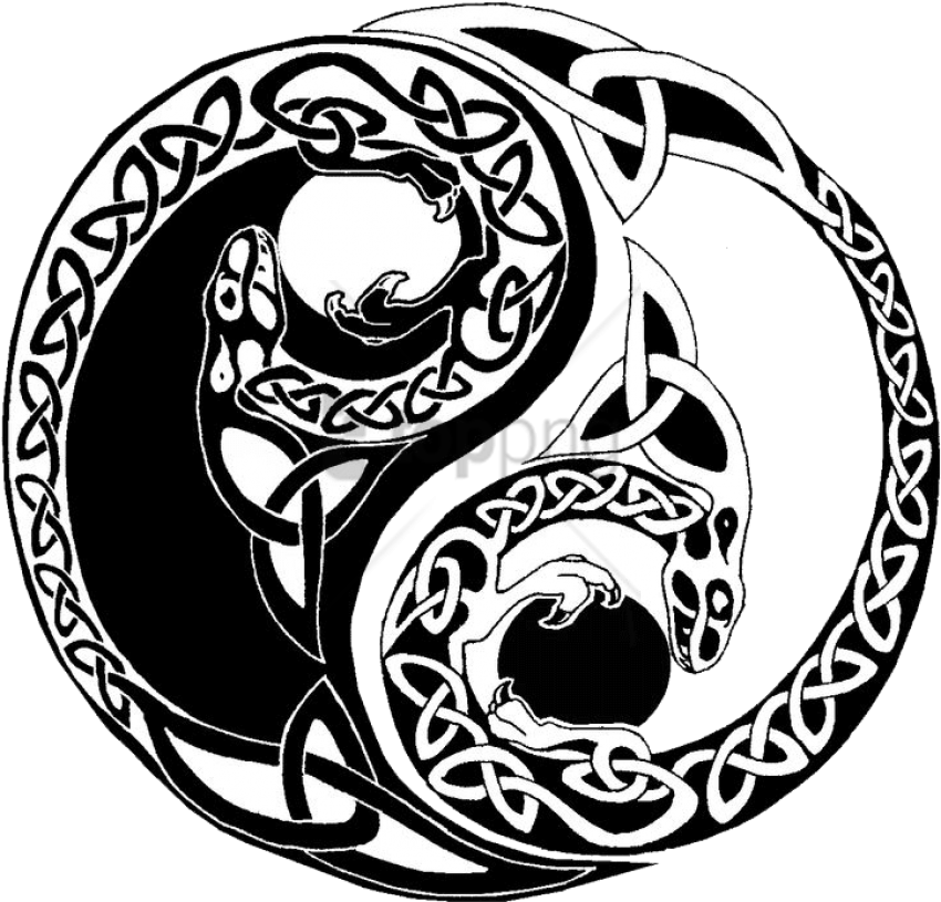 Yin-yang Tattoos - Yin Yang Celtic Knot Clipart (736x712), Png Download