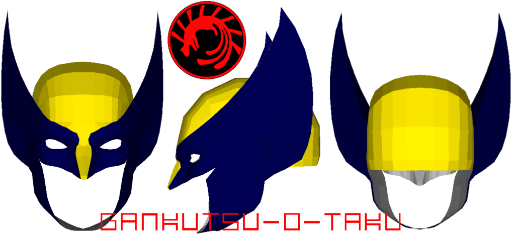 Mascara Wolverine Png - Wolverine Mask Pepakura Clipart (1016x466), Png Download