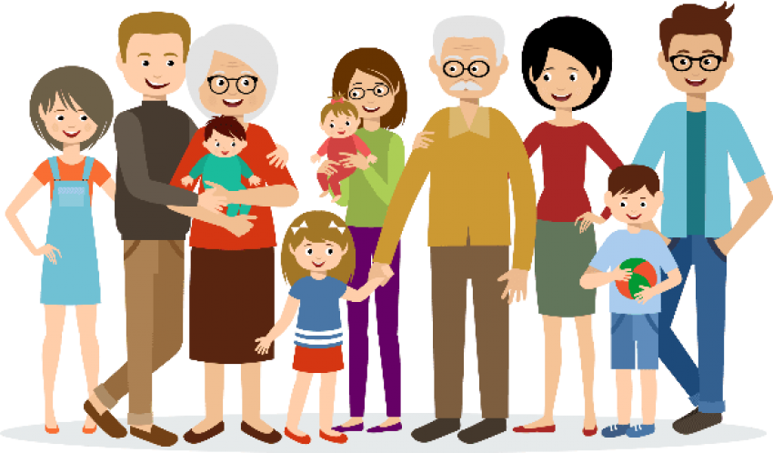 Free Png Download Big Family Animated Png Images Background - Big Family Clip Art Transparent Png (850x498), Png Download