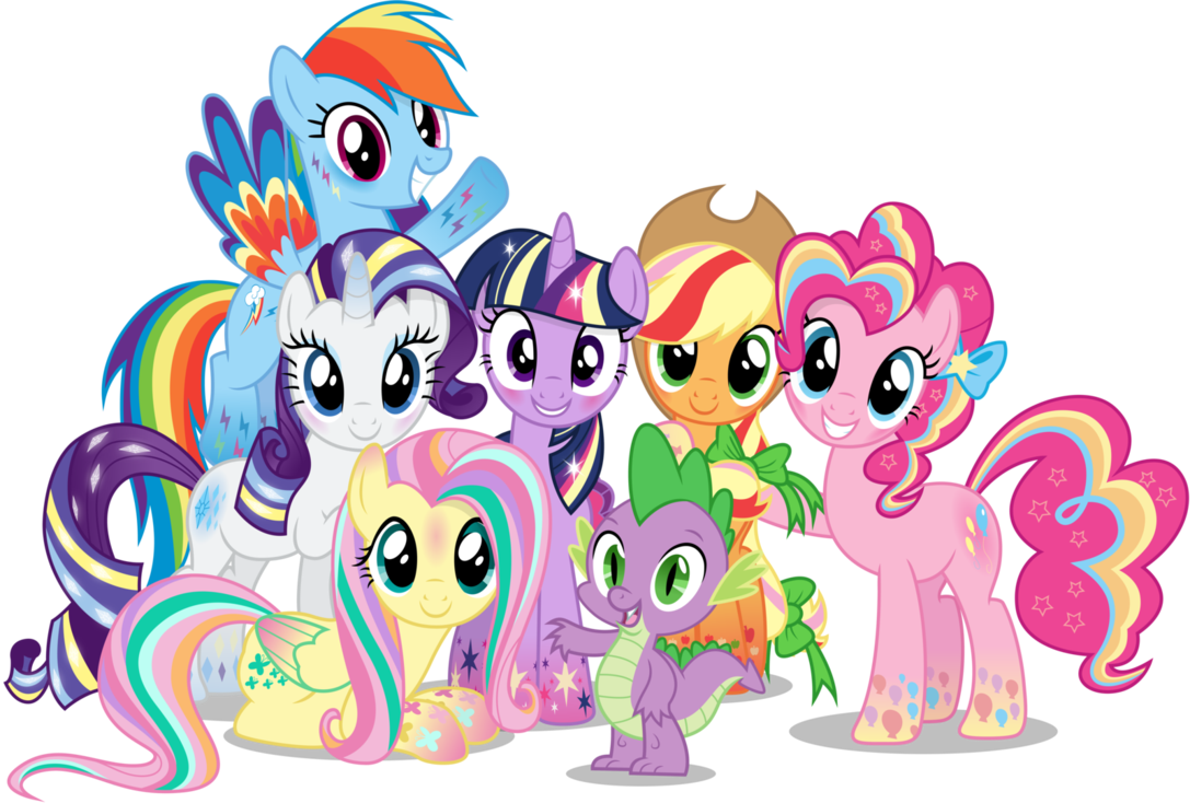 My Little Pony Movie Release Date Now October 6, - My Little Pony Mane 6 Clipart (1087x734), Png Download