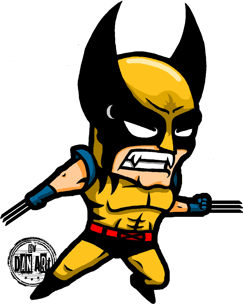 Clip Art Superhero Caricature - Caricatura Imagenes De Wolverine - Png Download (981x1231), Png Download