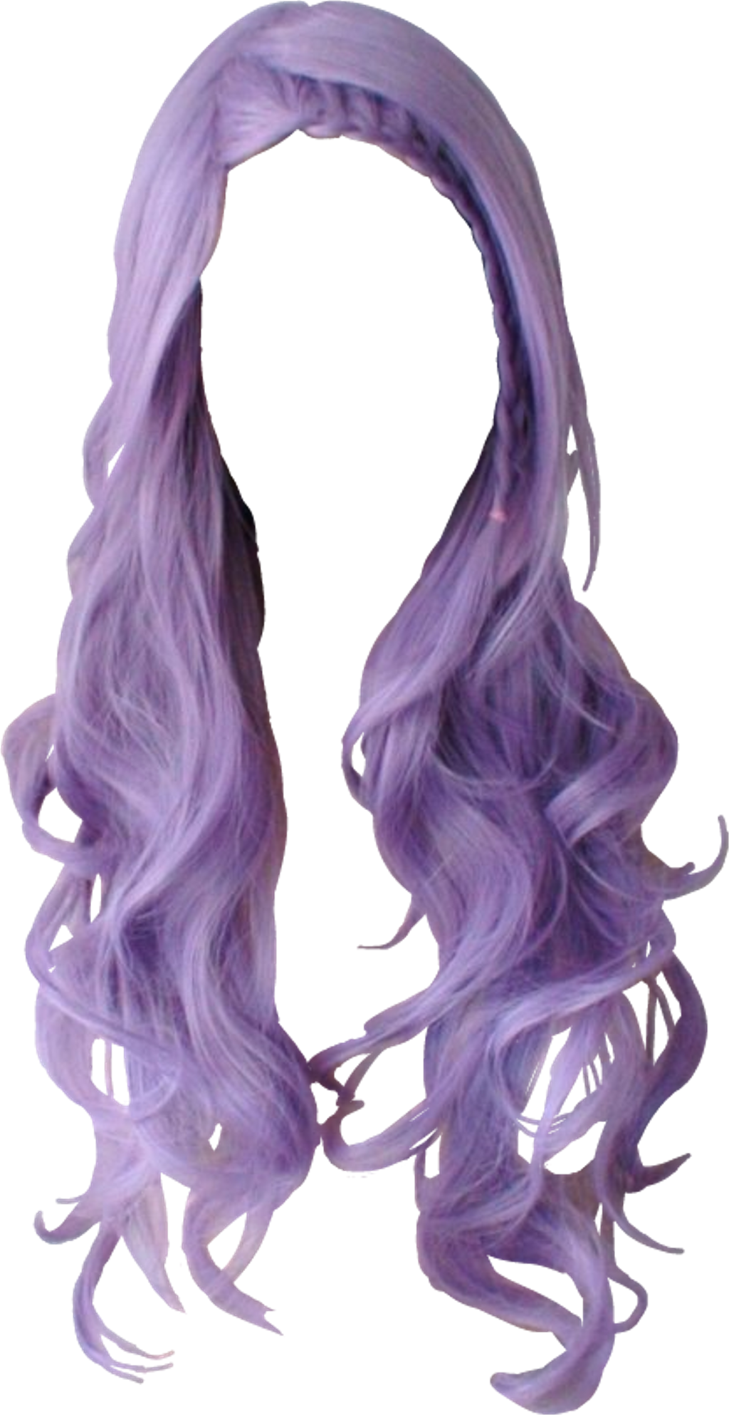 Wig Sticker - Purple Wig Transparent Clipart (1024x1986), Png Download