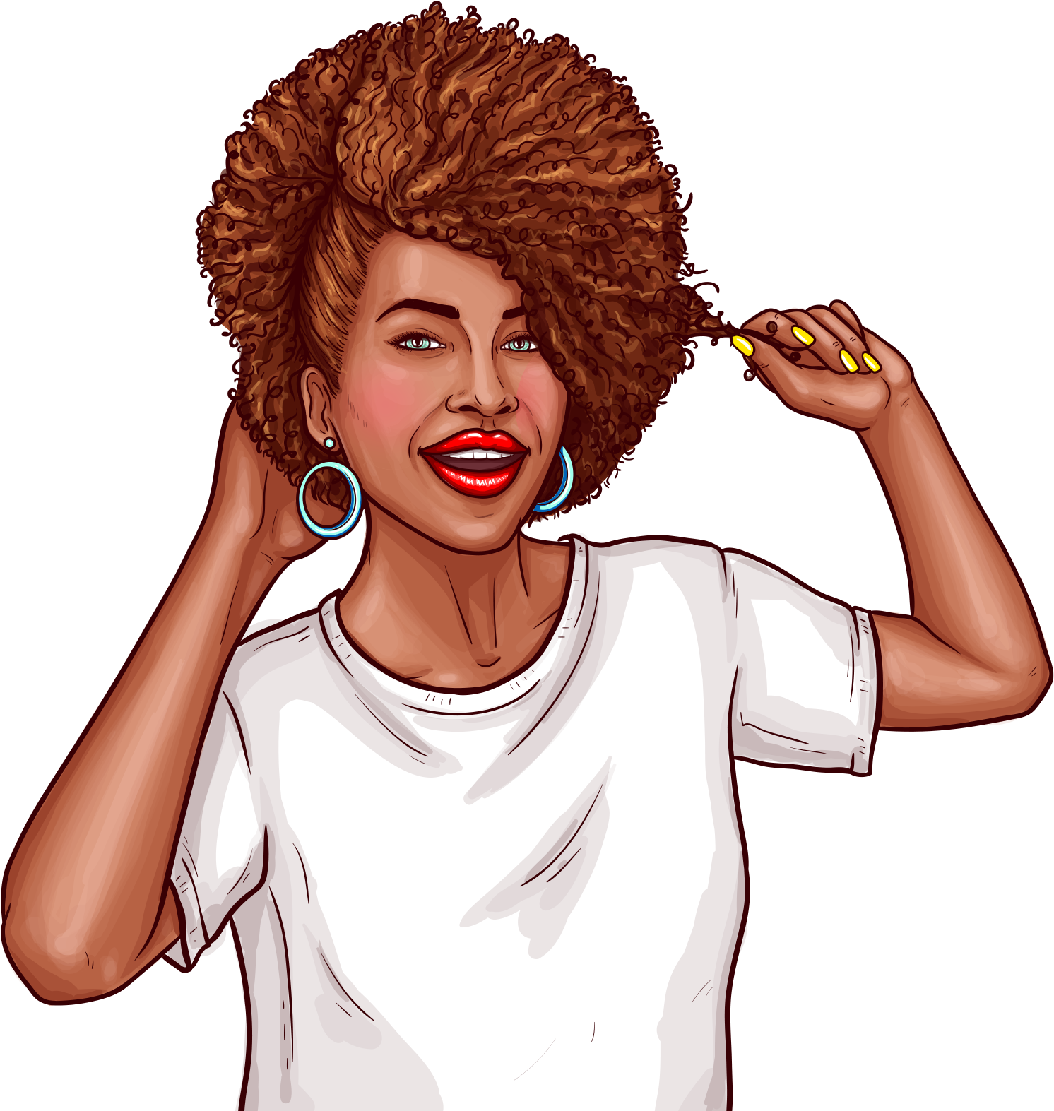 Download - Woman Black Pop Art Clipart (2048x2048), Png Download