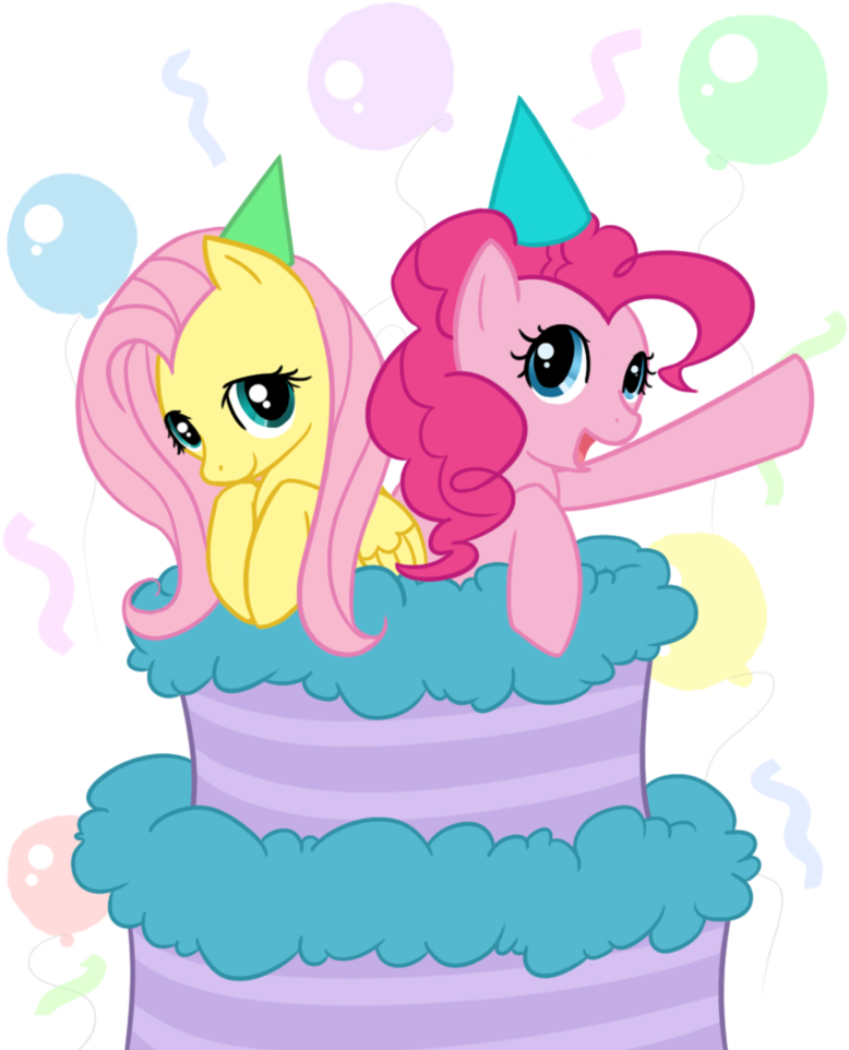 Pinkie Pie Fluttershy Pink Mammal Cartoon Vertebrate - My Little Pony Birthday Png Clipart (818x976), Png Download