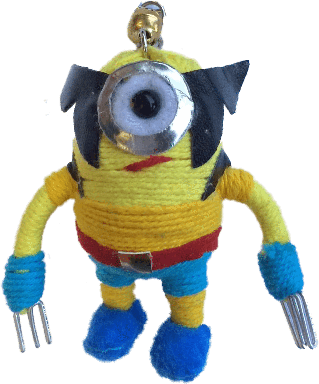 Minion Superhero Wolverine Classic Yellow & Blue - Stuffed Toy Clipart (735x859), Png Download
