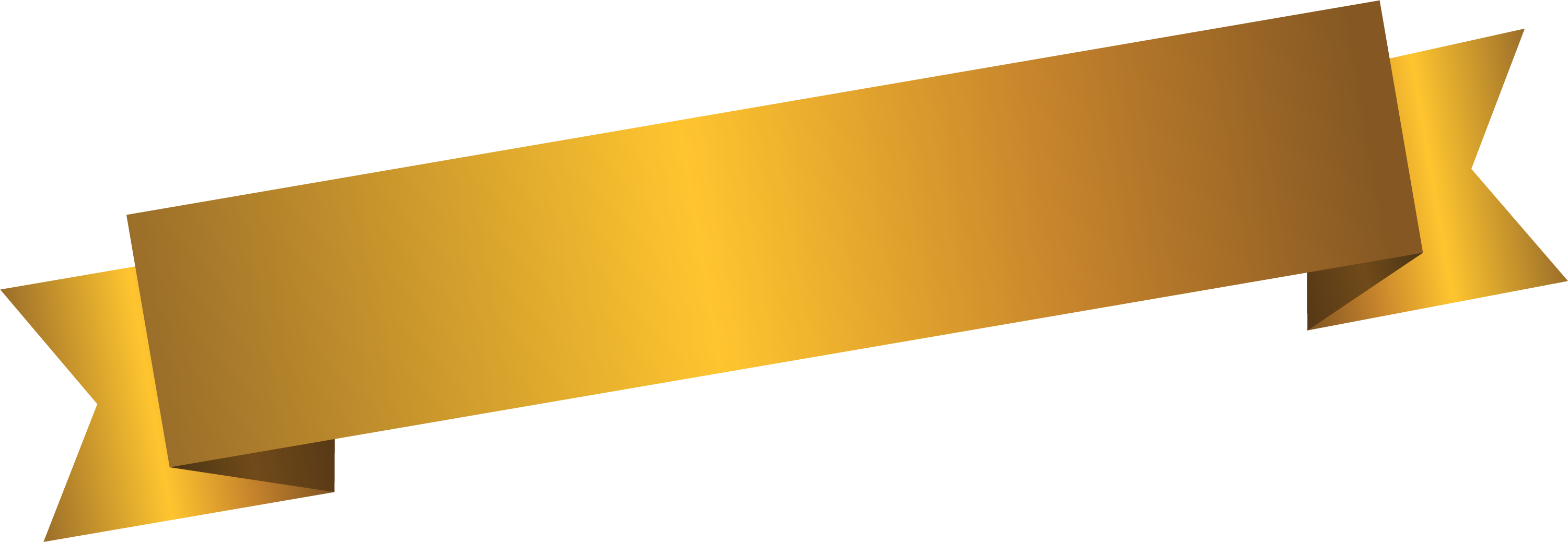 Label Png Pic - Gold Ribbon Label Png Clipart (3001x1038), Png Download