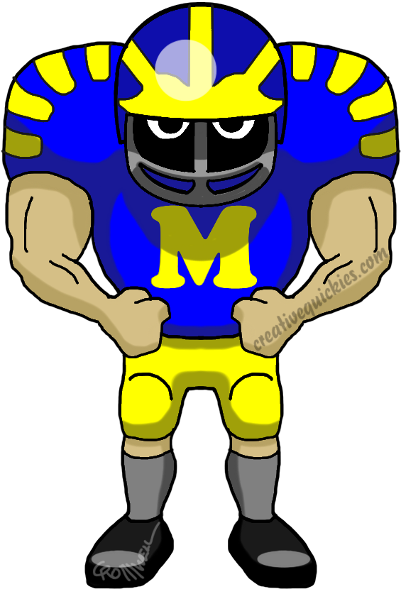 Graphic Black And White Michigan Wolverines At Getdrawings - New Orleans Saints Cartoon Clipart (752x940), Png Download