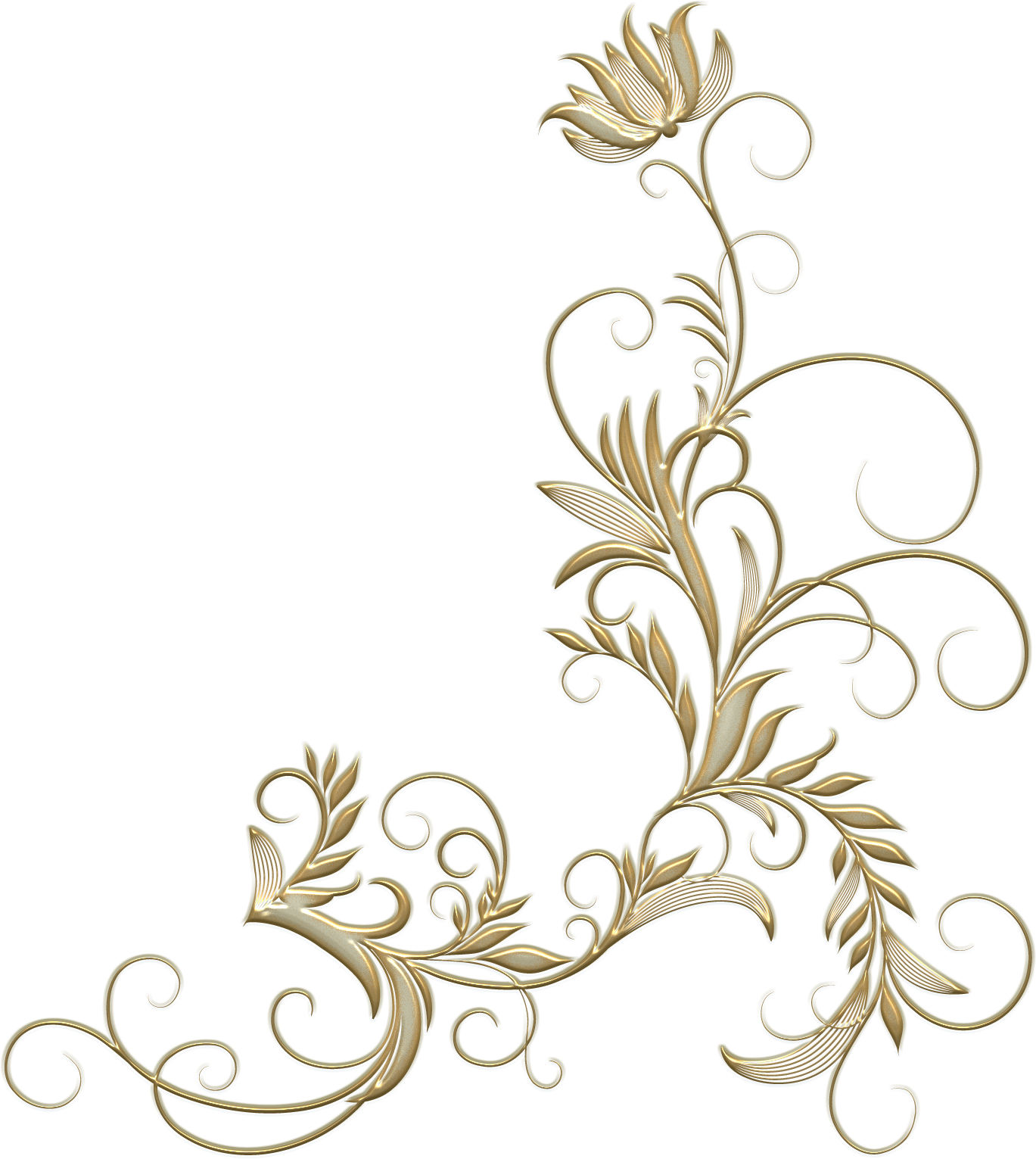 Golden Floral Border Png Pic - Golden Floral Border Png Clipart (911x1024), Png Download