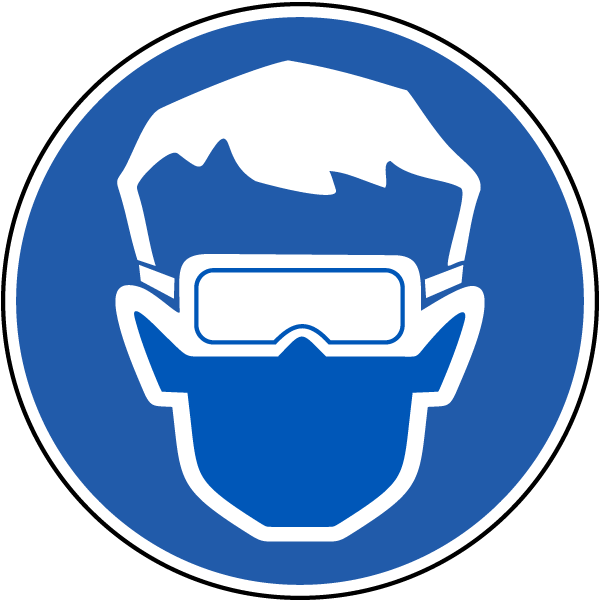 Wear Eye Protection Label - Safety Glasses Ppe Sign Clipart (600x600), Png Download