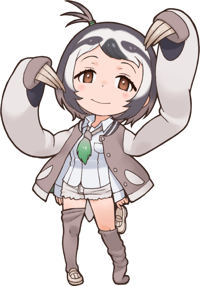 Pale-throated Sloth - Anime Girl With Sloth Clipart (683x977), Png Download