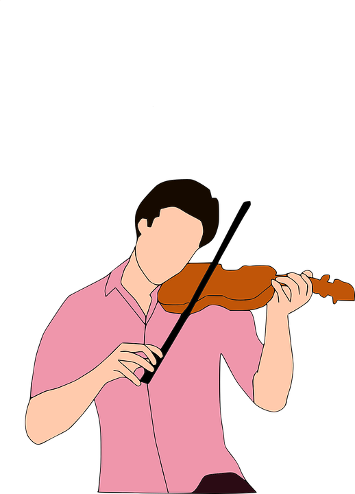Violin, Man, Play, Music, Concert, Casual - Gambar Orang Main Biola Clipart (518x720), Png Download