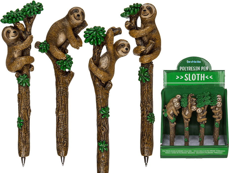 Polyresin Sloth Pen - Sloth Pen Clipart (945x709), Png Download