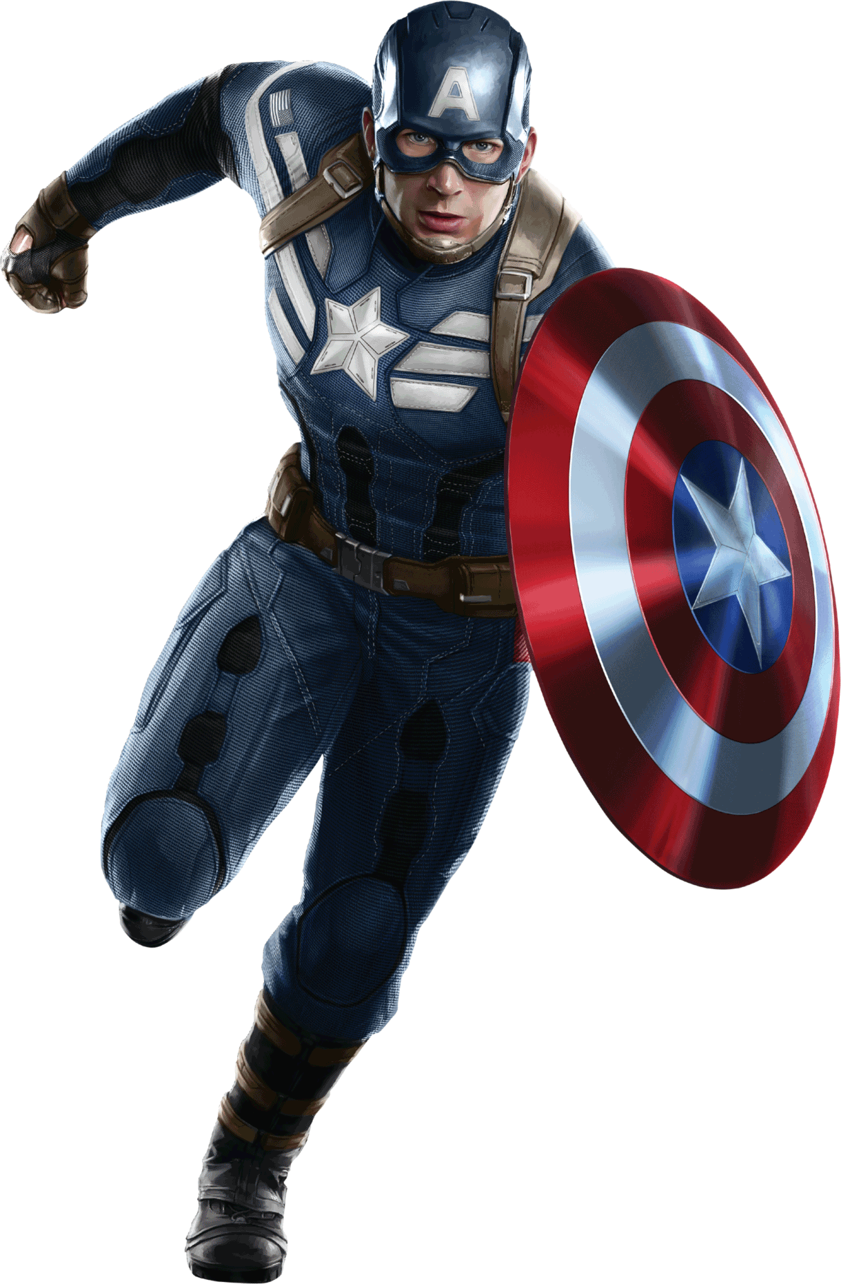 Captain America Run Png - Transparent Captain America Png Clipart (1220x1863), Png Download
