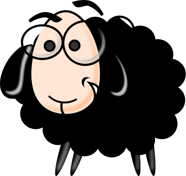 Black White Clipart Sheep - Sheep Clipart Black And White - Png Download (600x568), Png Download