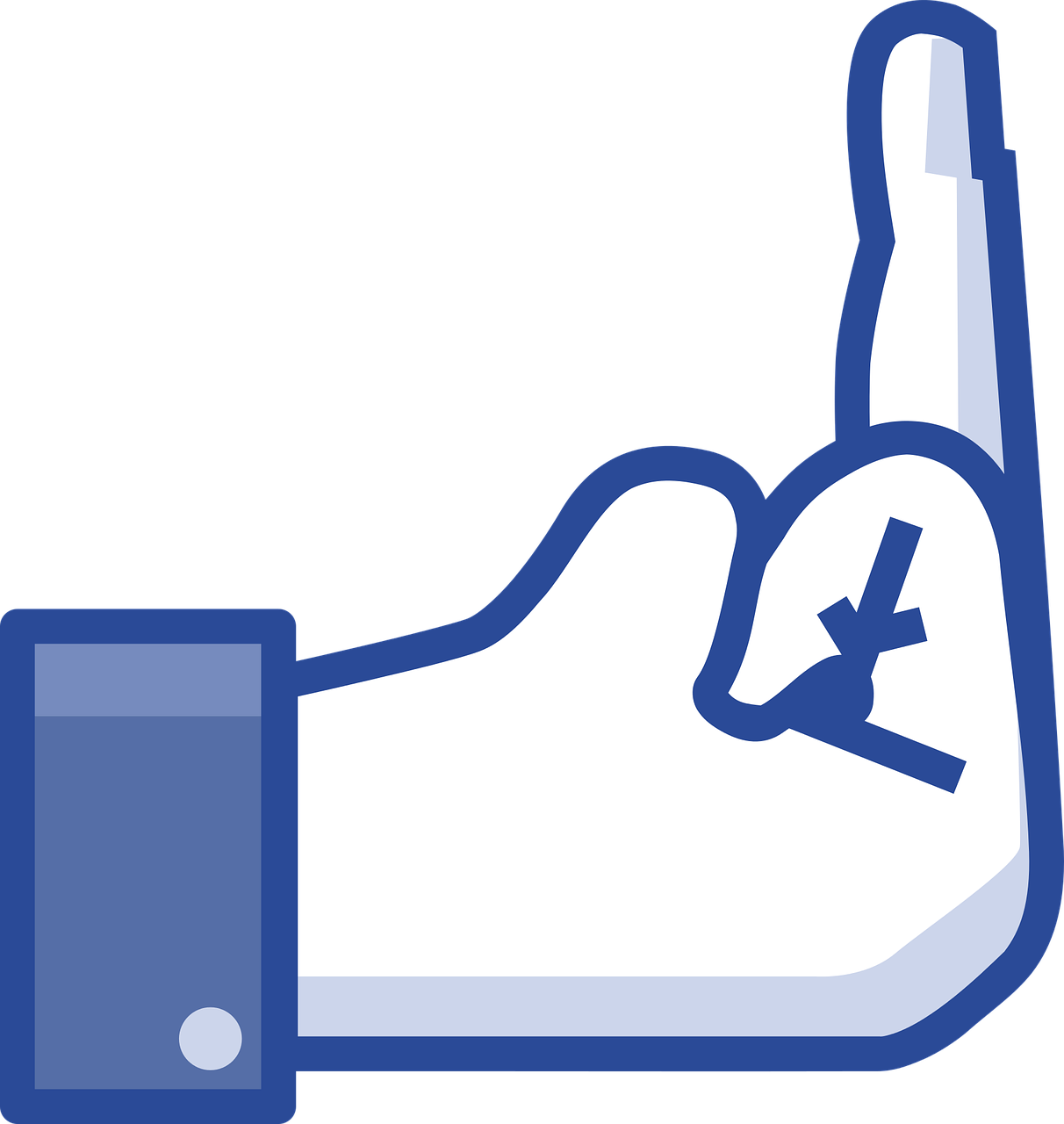 A Facebook "like" Hand With The Middle Finger Raised - Facebook Middle Finger Clipart (1212x1280), Png Download