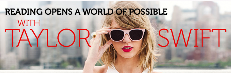 "reading Opens A World Of Possible With Taylor Swift" - Girl Clipart (800x450), Png Download