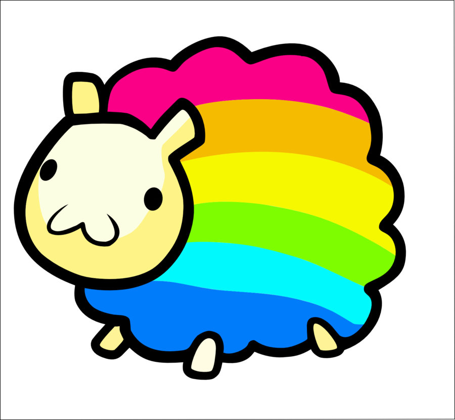 Colored Sheep Png - Rainbow Sheep Png Clipart (900x831), Png Download