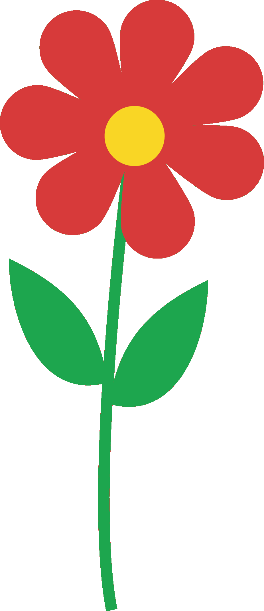 Single Flower Clipart - Single Flower Clip Art - Png Download (926x2141), Png Download