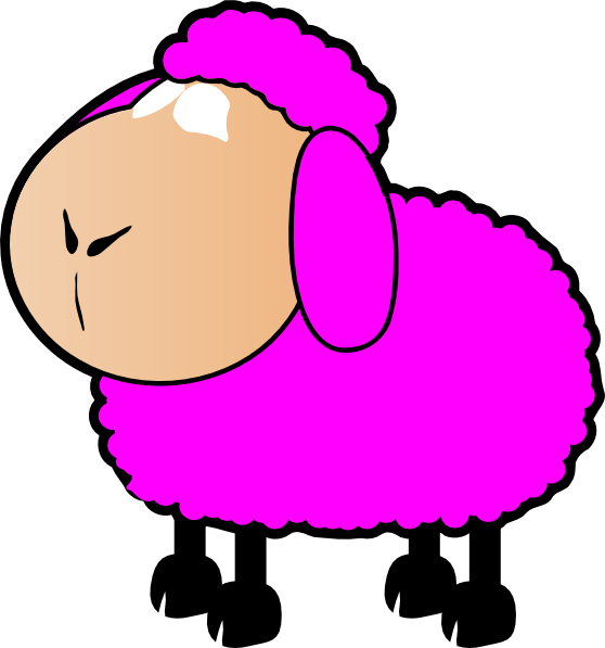 Pink Sheep Clip Art - Sheep Clip Art Pink - Png Download (558x597), Png Download