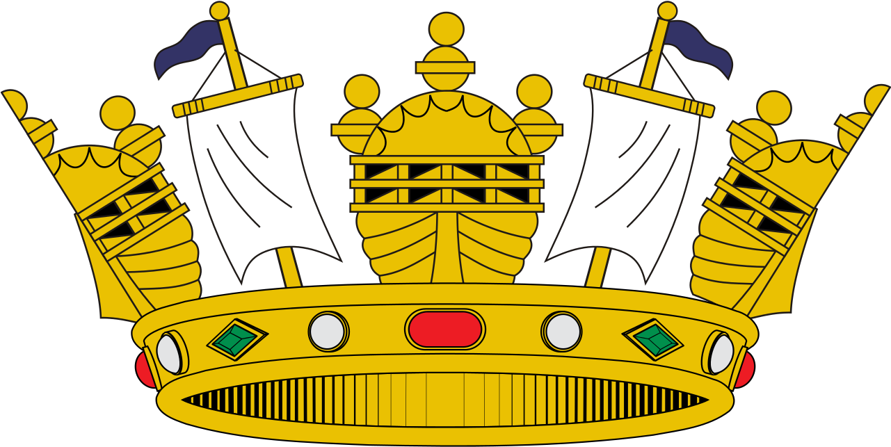 Ymele - Naval Crown - Svg - Naval Crown Clipart (1280x652), Png Download