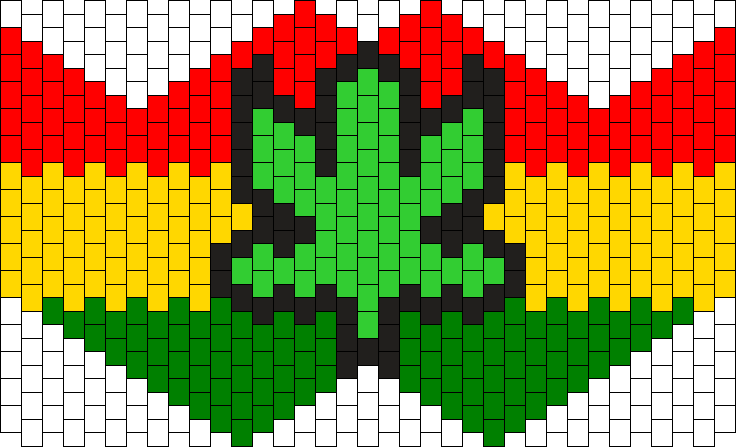 Rasta Pot Leaf Mask Bead Pattern - Kandi Mask Patterns Galaxy Clipart (736x447), Png Download