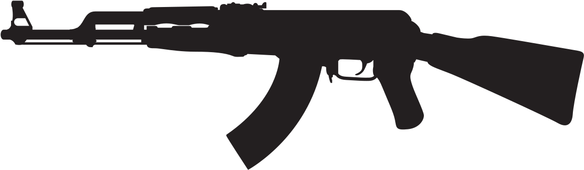 File - Ak-47 Silhouette - Svg - Ak 47 Black Png Clipart (1280x548), Png Download