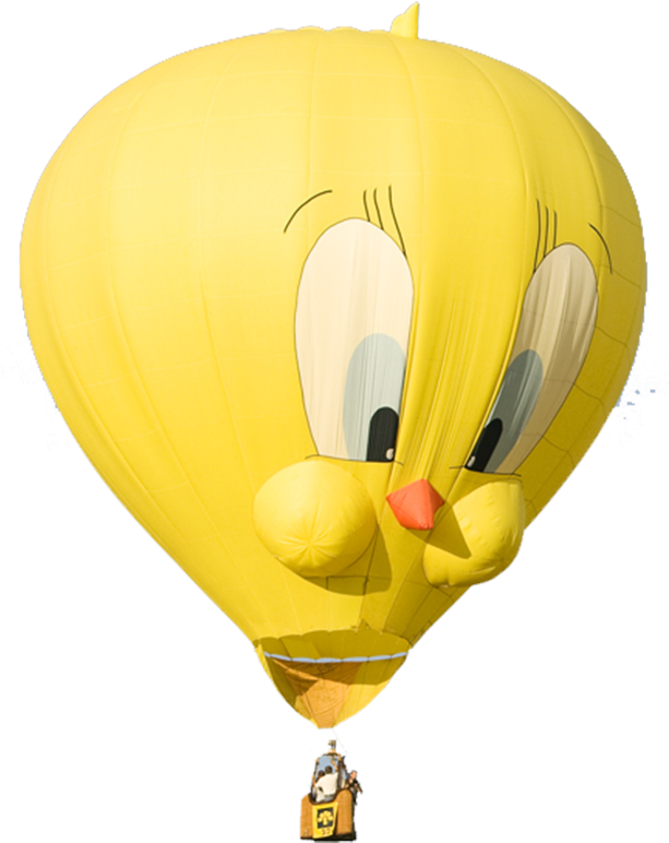 Yellow Bird 800 - Character Hot Air Balloon Clipart (612x800), Png Download