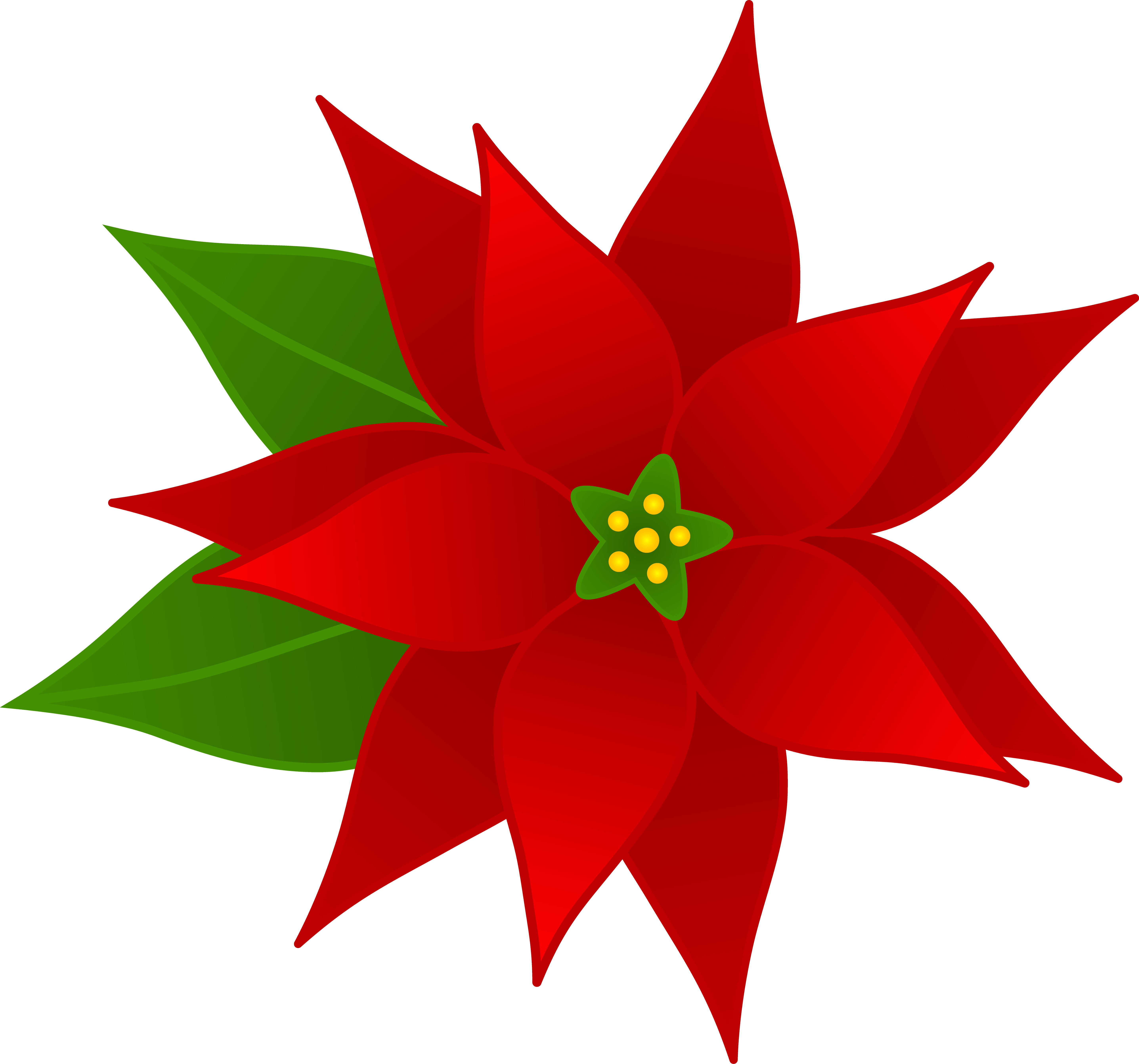 Flower Clipart With Transpa Background Free Best - Christmas Flower Clip Art - Png Download (5747x5369), Png Download
