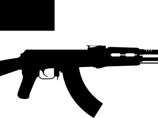 Ak 47 Silhouette Clipart (640x480), Png Download