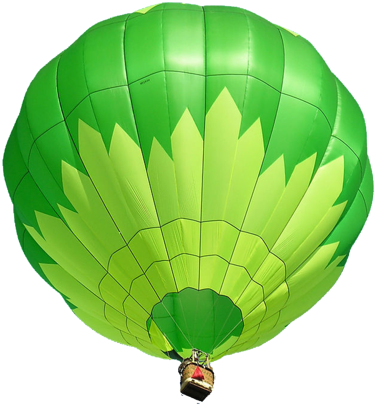 Blue Hot Air Balloon Transparent - Green Hot Air Balloon Clipart - Png Download (1024x1012), Png Download