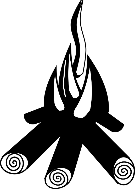 Simple Illustration Of Campfire Vector Icon For - Camp Fire Silhouette Png Clipart (516x720), Png Download