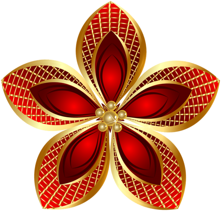 Free Png Download Decorative Gold Flower Clipart Png - Gold Flower Images Png Transparent Png (850x814), Png Download