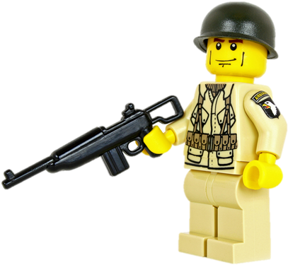 Us 101 Airborne Division Soldier With M1 Carbine - Lego Ww2 Soldier Png Clipart (709x473), Png Download