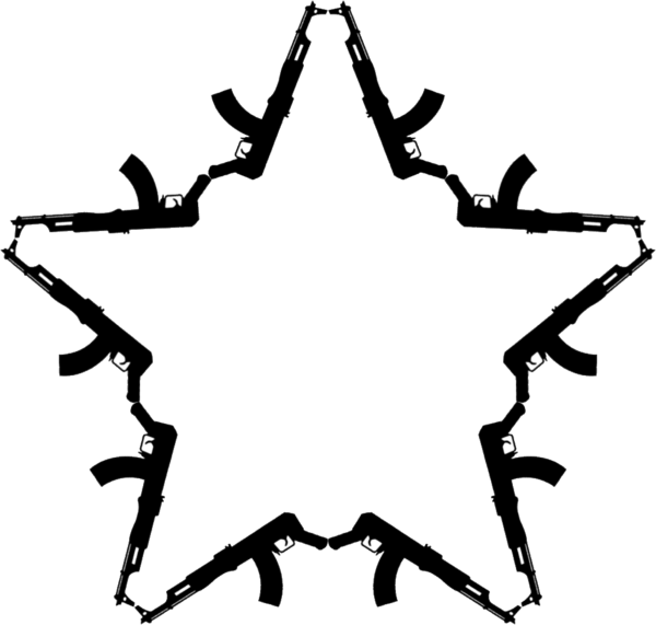 Ak - Ak 47 Star Tattoo Clipart (600x571), Png Download