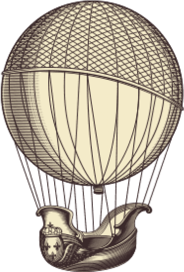 Download Retro Hot Air Balloon Png Images Background - Vintage Hot Air Balloon Drawing Clipart (850x565), Png Download