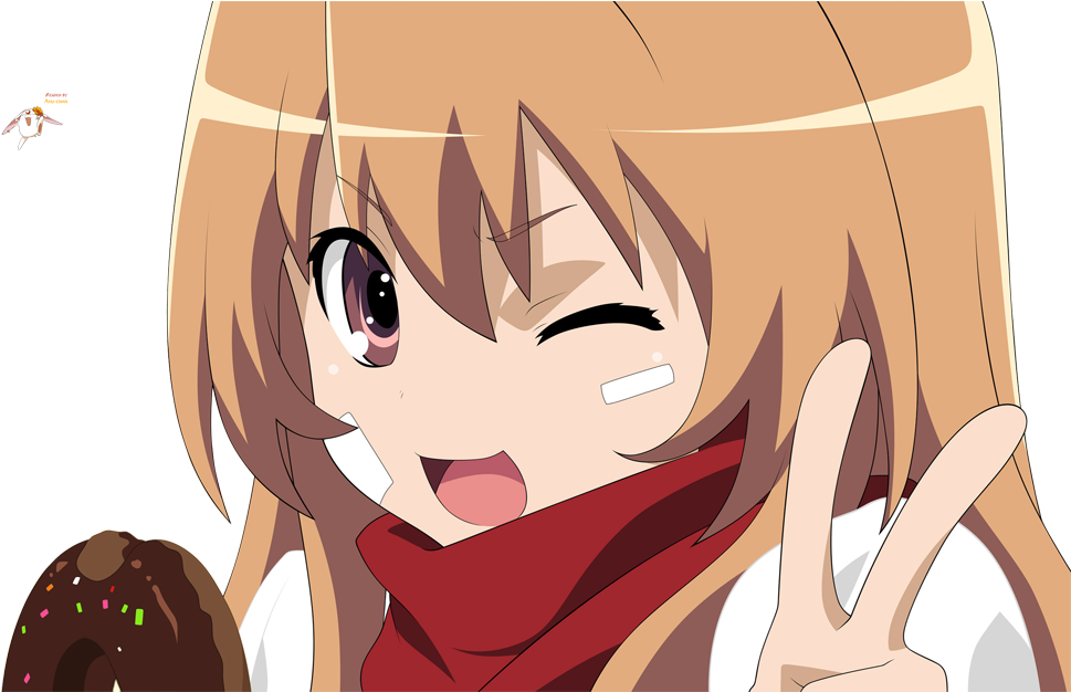 Render Toradora Taiga Aisaka Peace Donuts Vector Image - Anime Cute Girl Name Clipart (1000x625), Png Download