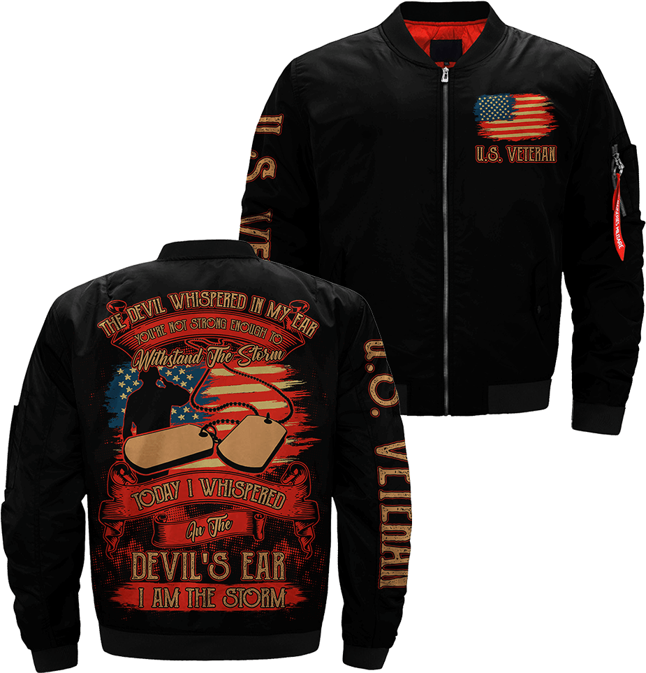 Com The Devil Whispered In My Ear I Am The Storm Veteran - Jacket Clipart (1000x1000), Png Download