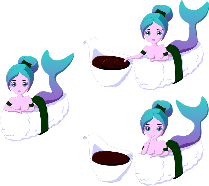 Sushi, Pescados Y Mariscos, Nutrición, Japonesa, Cocina - Cartoon Clipart (807x720), Png Download