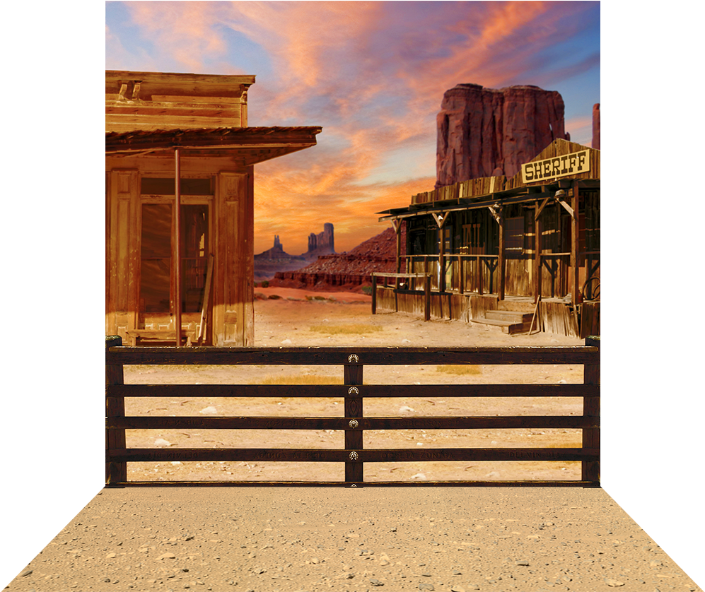 Western Background Png - Old West Backdrop Clipart (1000x1000), Png Download